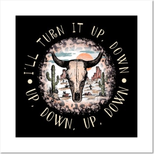 I'll Turn It Up, Down, Up, Down, Up, Down Western Cactus Leopard Posters and Art